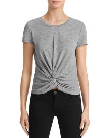 AQUA Twist-Front Tee in Grey at Bloomingdales